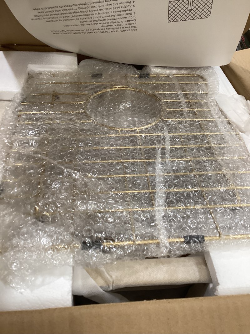 Condition photo showing Good Condition for gold bar sink undermount, 15 x 17 inches small kitchen prep sink for wet bar outdoor rv 16 gauge sus304 stainless steel single bowl brushed gold 15"x17"x10"