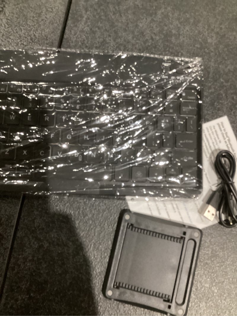 omoton bluetooth keyboard for tablet/android/windows/ios, with 7 colors backlight rechargeable wireless mini keyboard for galaxy tab a9+ / s9 fe / s10 / s11 / a11 series etc, black