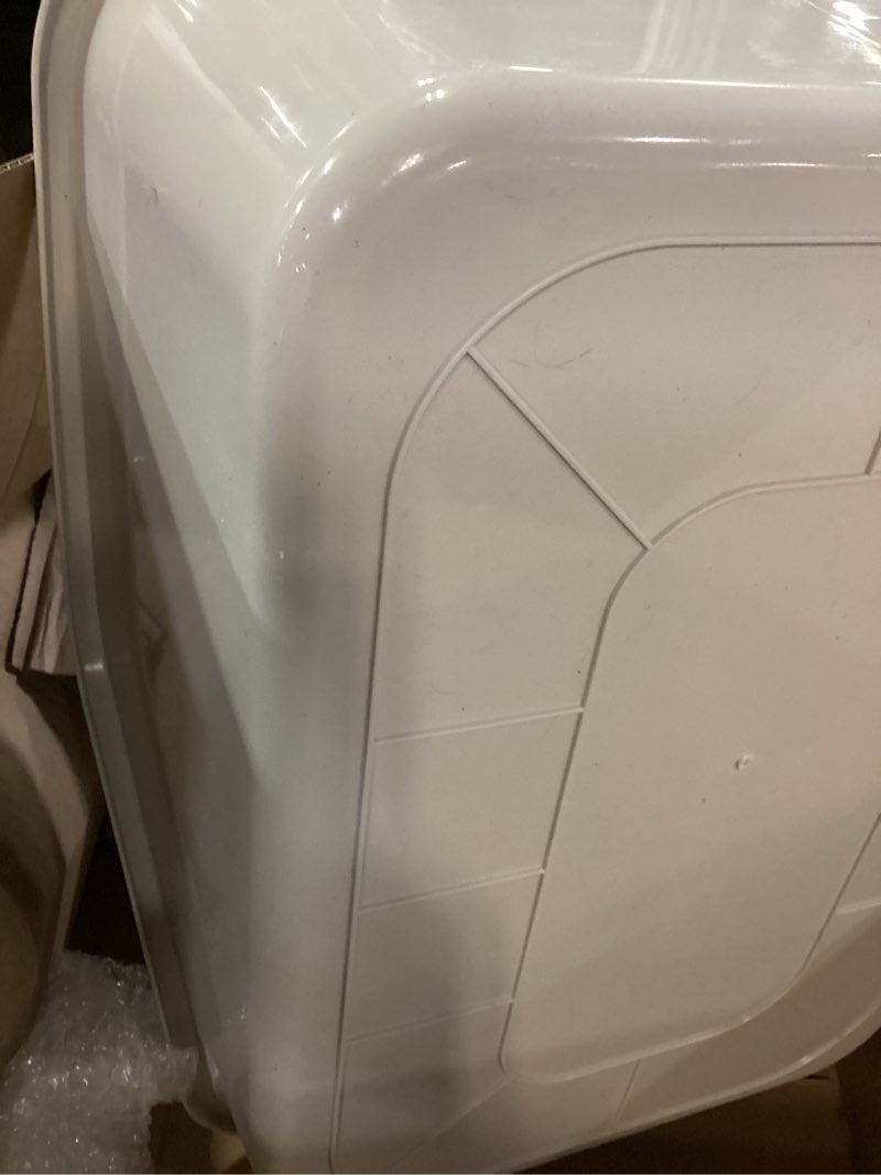 Condition photo showing As Is for spacetime large cat litter box with high sides,cat boxes for indoor cats,cat litter pan for kitty,litter box with low entry,easy to clean,anti-splashing(grey)