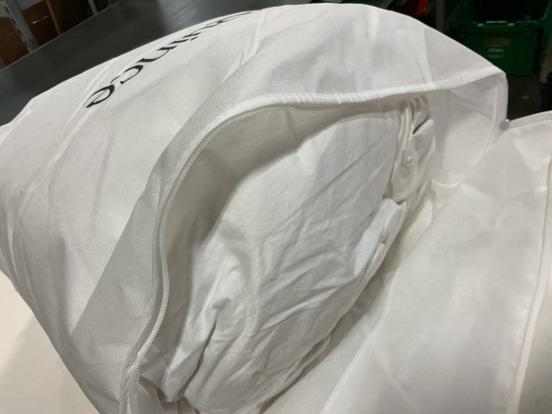 Condition photo showing As Is for ultra warm premium down comforter, king/cal king, down