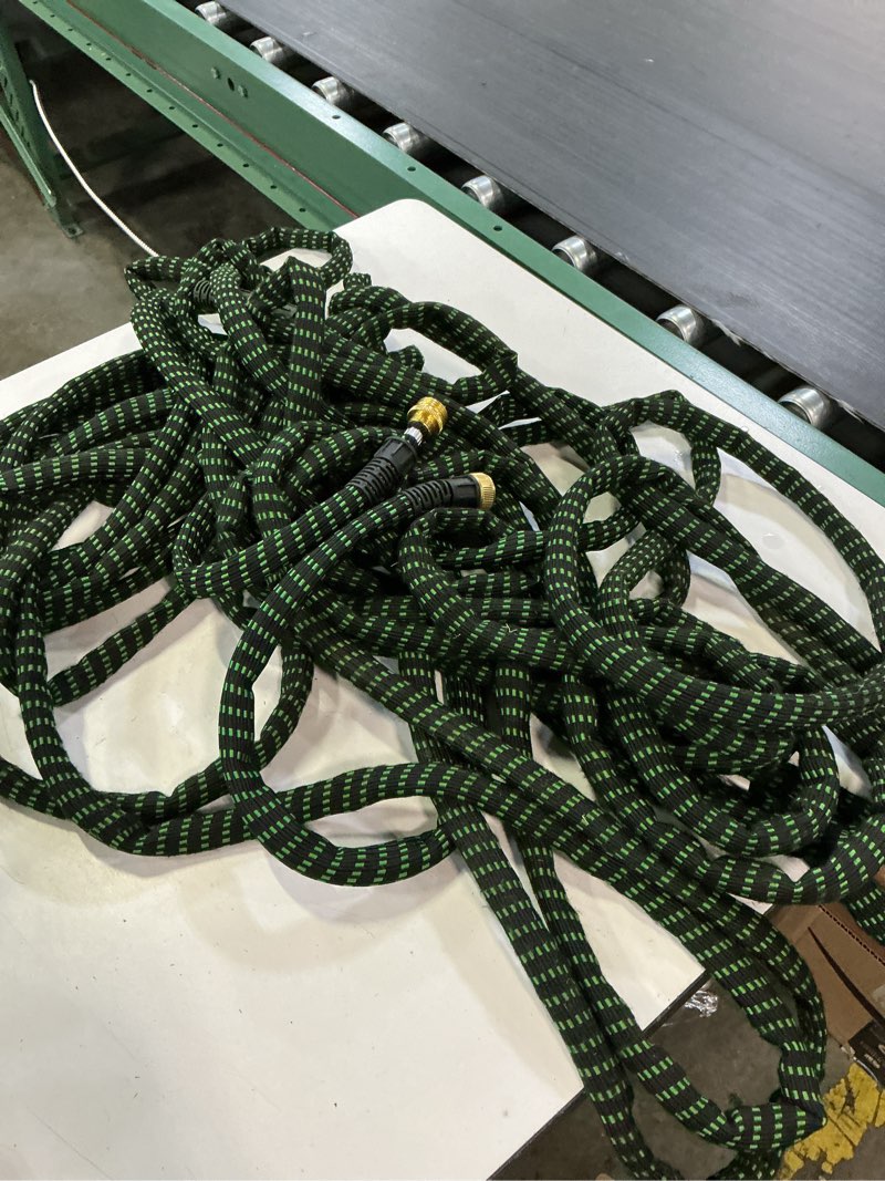 Condition photo showing As Is for flex-able hose xtreme 1-in x 50-ft kink free woven green hose