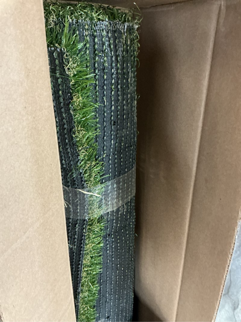 Condition photo showing As Is for Petgrow Deluxe Realistic Artificial Grass Turf 3.3FTX5FT, 70 oz Face Weight /Drainage Holes / Rubber