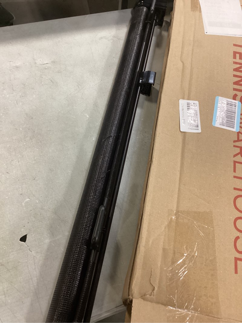Condition photo showing Good Condition for Reinforced 55\" Wide Retractable Baby Gates with Reinforced Strips, Indoor/Outdoor Retractable Dog Gate for Doorway Prevent Bottom Drilling Through, No Bottom Bar Safety Mesh Baby Gate for Stair, Black Black 33\" Tall x 55\" Wide? With Reinforced Bar ?