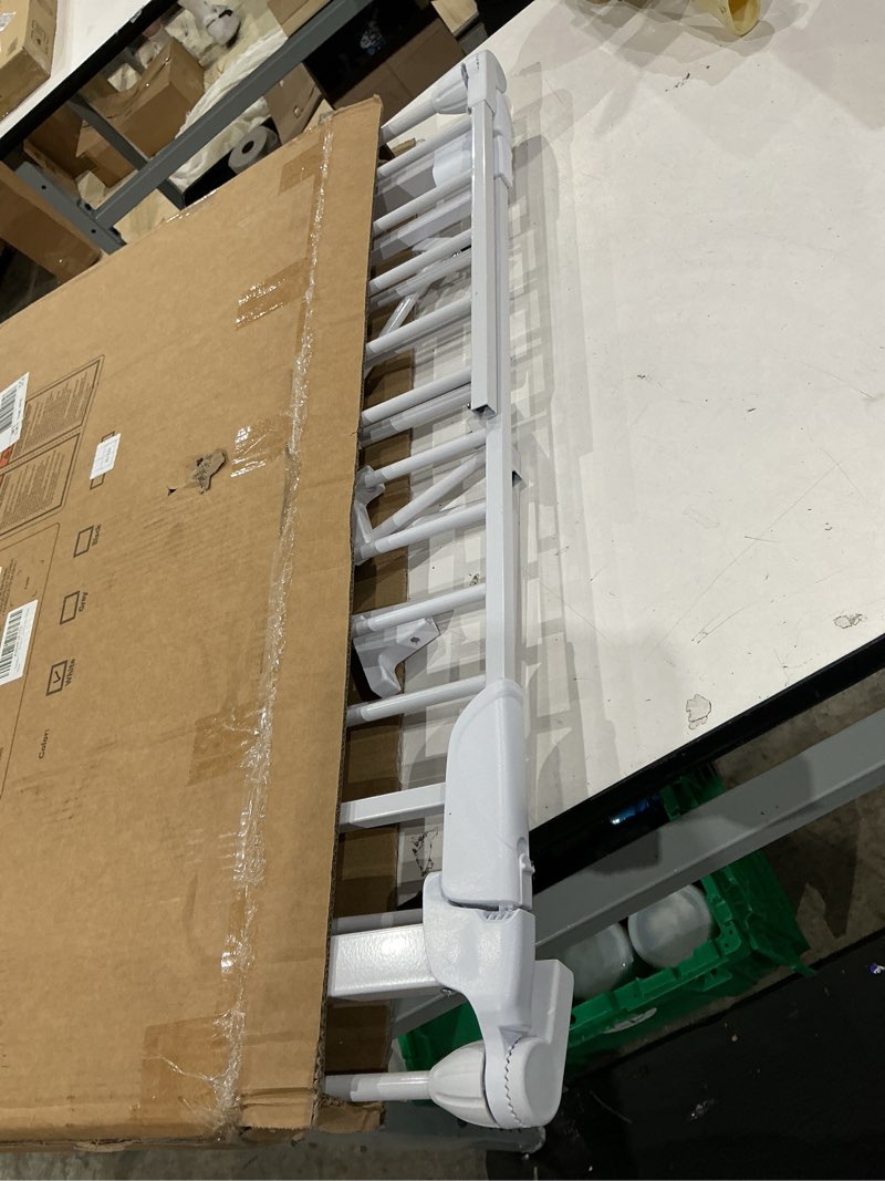 Condition photo showing As Is for babelio 72" extra wide baby gate, 30" tall auto close dog fence for stairs kitchen doorways fireplace, hardware mounted pet gate indoor, foldable 3 metal panels, white white 72" wide gate - 3 panels