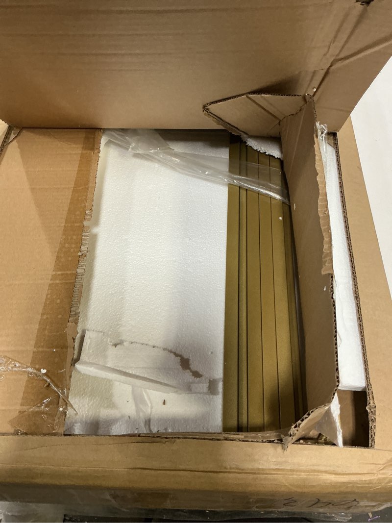 Condition photo showing Good Condition for Coffee Table,Tempered Glass Coffee Table,Minimalist Center Table for Living Room,Office,Modern Glass Top Coffee Table with Sturdy Metal Frame & Open Storage, Easy Assembly,Gold Gold Rectangle