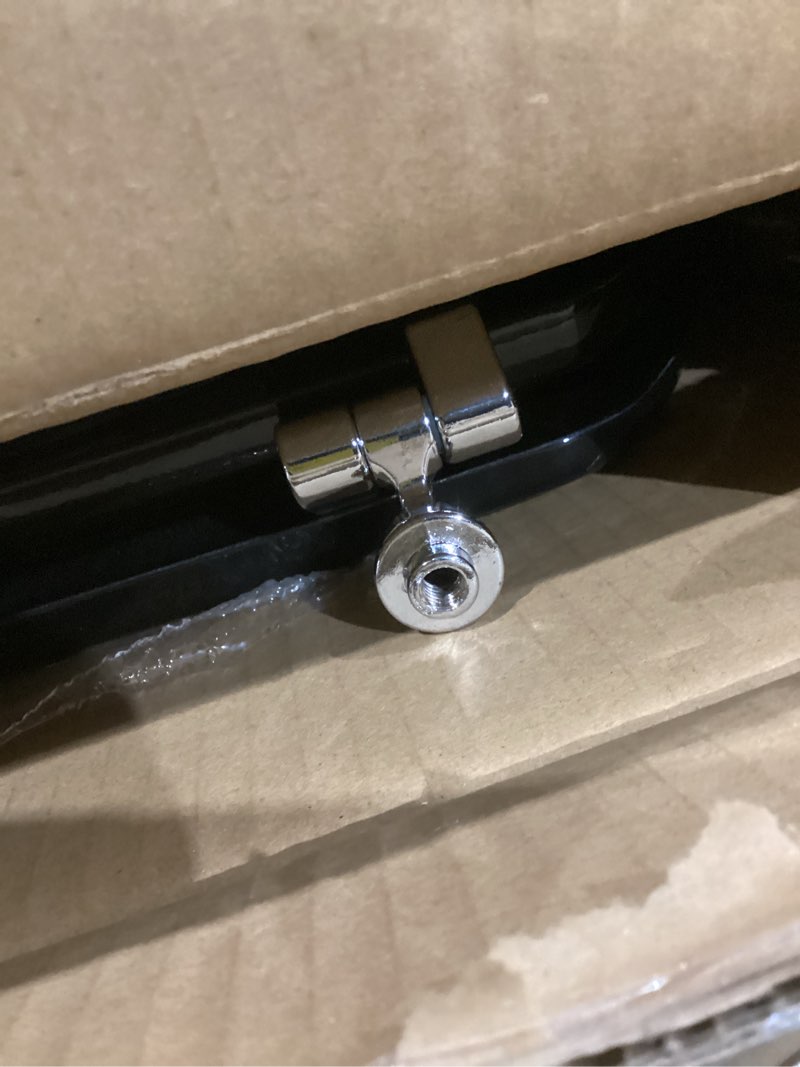 Condition photo showing Good Condition for Black Elongated Toilet Seat Natural Wood Toilet Seat with Zinc Alloy Hinges, Easy to Install also Easy to Clean, Scratch Resistant Toilet Seat by Angol Shiold (Elongated, Black) Elongated Black