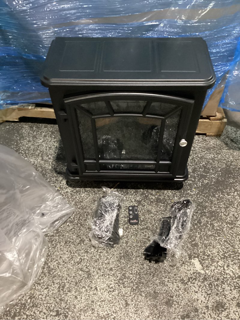 Condition photo showing Good Condition for duraflame electric fireplace stove 1500 watt infrared heater with flickering flame effects - cream