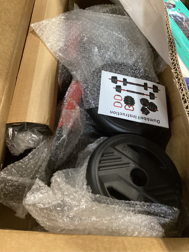 Condition photo showing Good Condition for Adjustable Dumbbell Set, 20/30/45/70/90lbs Free Weight Set With Double Locknut, 5-in-1 Dumbbells Set Includes Barbell, Kettlebells, Push up Stand, Weight Plate, Fitness Exercise for Home Gym Suitable Men/Women