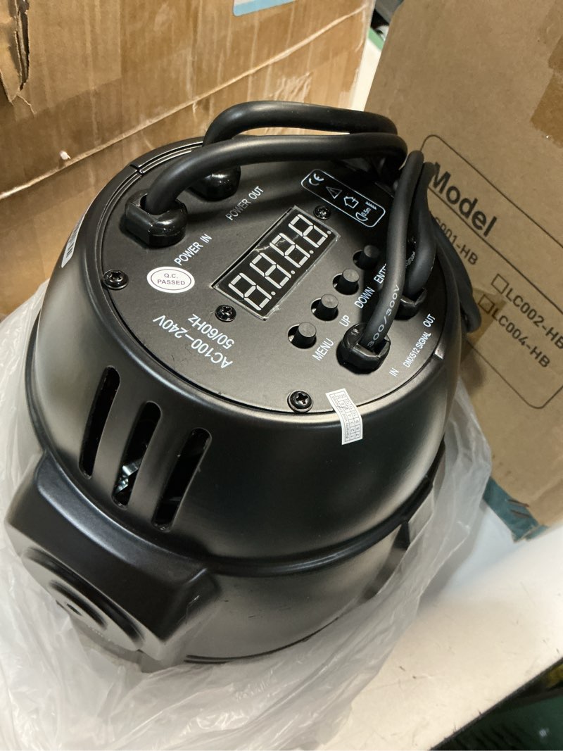 Condition photo showing New/Like New for BETOPPER White Stage Par Lights w/Barndoor Professional 100W COB Spotlight Bright DJ Light Strobe Lighting for Church,Parties,Wedding,Therter,Live Events,Stage etc. (1)