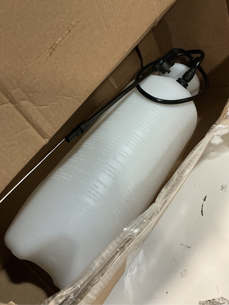 Condition photo showing Good Condition for chapin 20006 pump sprayer, 3?gallon, lawn & garden, translucent poly tank, funnel?top, surespray, adjustable cone nozzle & 34" hose for fertilizer, weed & pest application 3-gallon
