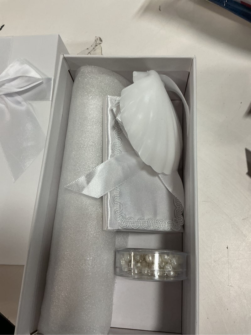 Condition photo showing Good Condition for Baptism Candle Set for Boys and Girls,White 5 PCS Baptism Kit Catholic Candle,Baptismal Towel,Shell,Rosary,Bible for Baptismal Christening First Communion Gift,Velas para Bautizo De Niño o Niña
