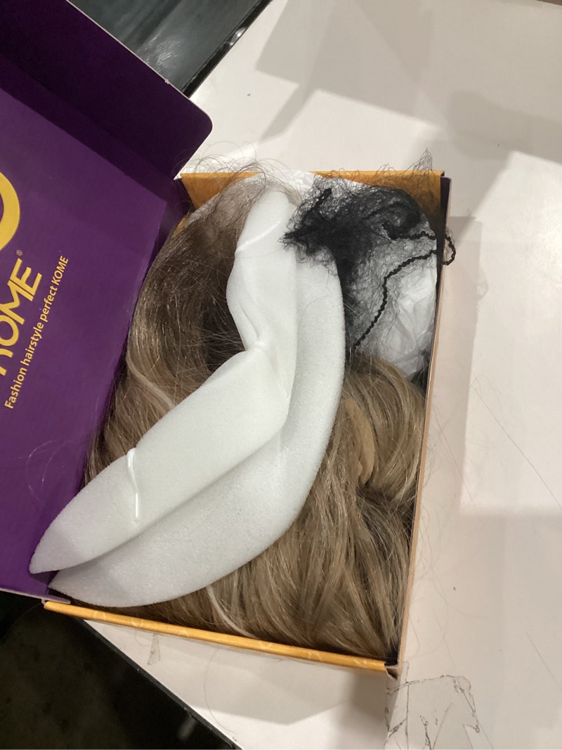 kome dirty blonde synthetic lace front wig,13×6 pre plucked curly glueless wigs for women daily part
