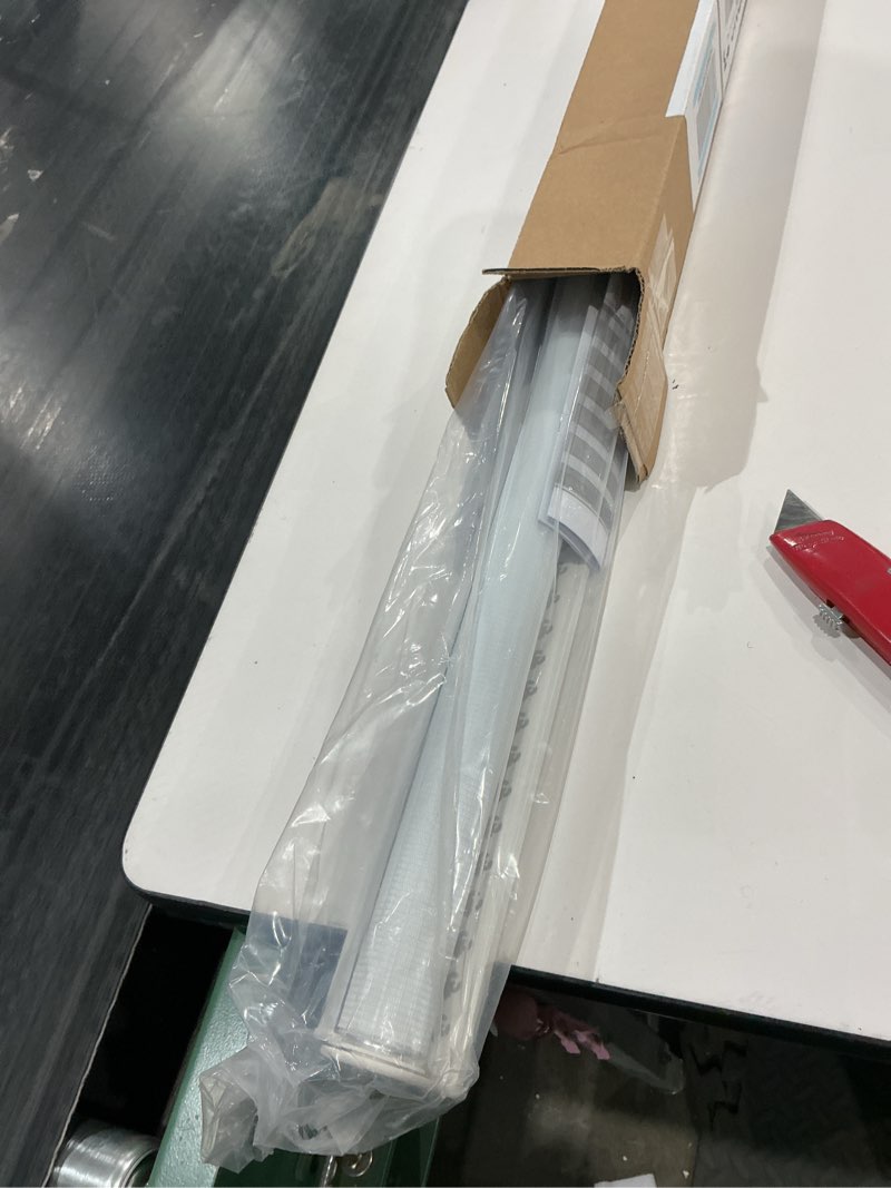 Condition photo showing New/Like New for lazblinds no tools no drill cordless zebra blinds for windows, dual layer light control for day and night, light filtering privacy roller blinds and shades for home, 30" w x 48" h, white white 30"w x 48"h