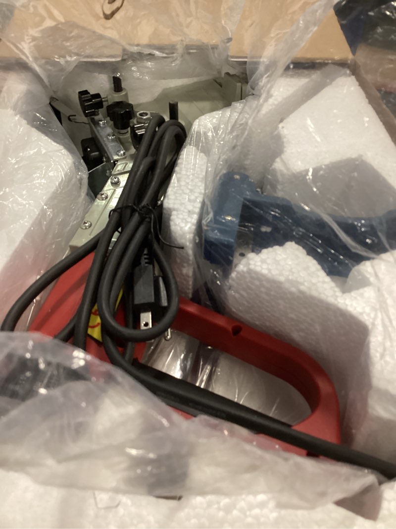 Condition photo showing As Is for Professional Edge Banding Machine, 110V Portable Woodworking Tool, 2000W, Red, with Temperature Control, for Straight and Curved Edges