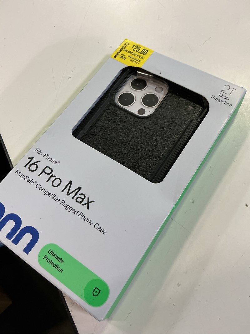Condition photo showing New/Like New for onn magsafe compatible rugged phone case for iphone 16 pro max - black