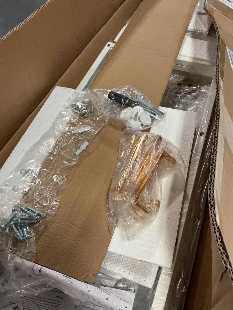 Condition photo showing New/Like New for Wide TV Stand Modern TV Console, 9 Drawers Dresser for Bedroom, Fabric Storage Cabinet, Chest of Drawers for Closet, Nursery, Living Room?White? White-retro Top