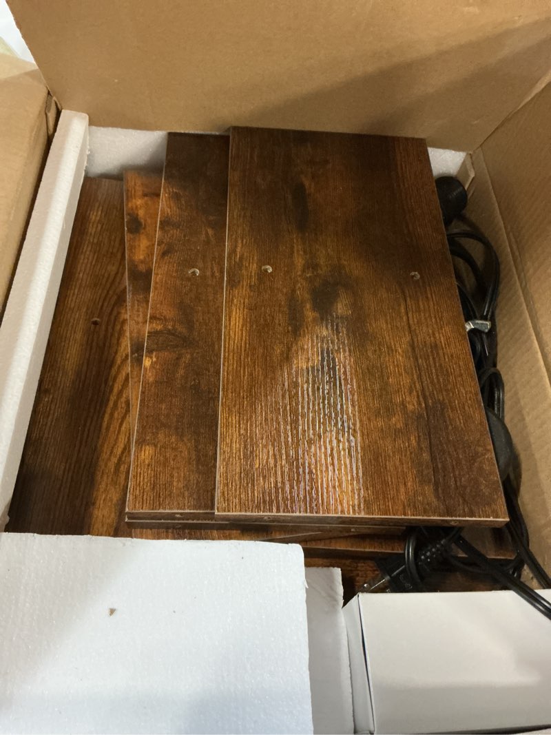 Condition photo showing Good Condition for addlon 6-Tier Tree Book Shelf with LED Light, Steel&Wood Bookshelf with Storage Cabinet, Narrow Tall Bookcase with 3CCT Bulb, Small Bookshelf for Bedroom, Home Office&Living Room-Rustic Brown