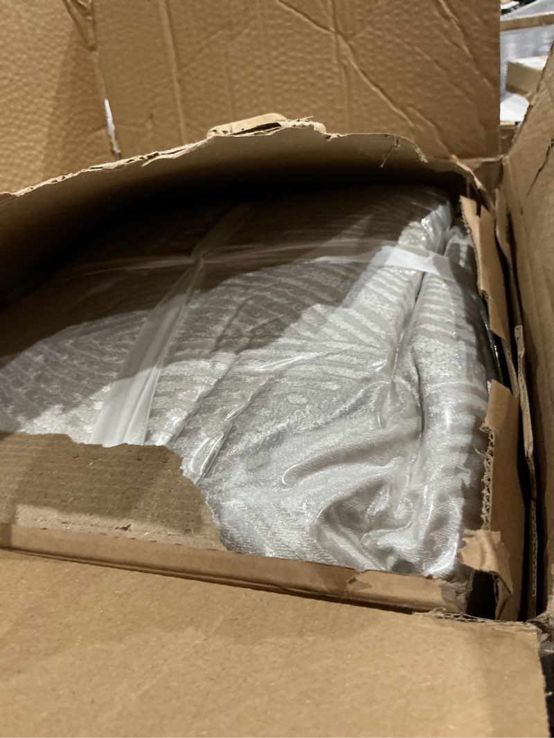 Condition photo showing Good Condition for madison park 7-piece velvet comforter set, jacquard bedding sets for all season, includes comforter, bed skirt, pillow shams and decorative pillow, queen/king/cal king, nocturne, champagne | all season champagne king