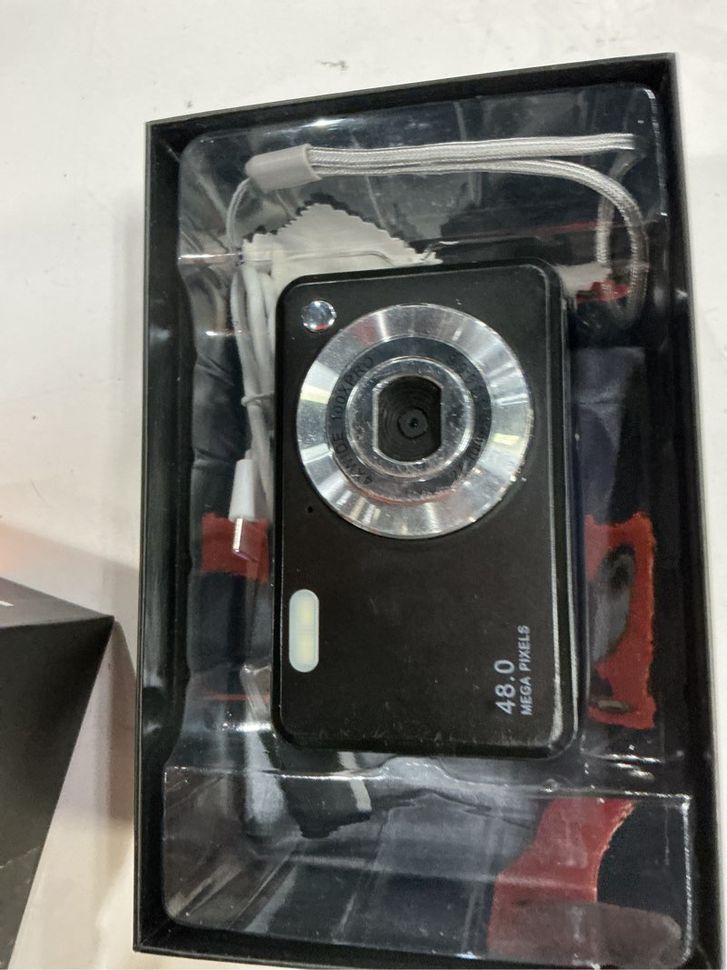 Condition photo showing As Is for Digital Cameras FHD Camera for Kid Boys Girls Compact Digital Point and Shoot Camera with 16X Zoom 32GB Card Kids Camera for Kids grayish black