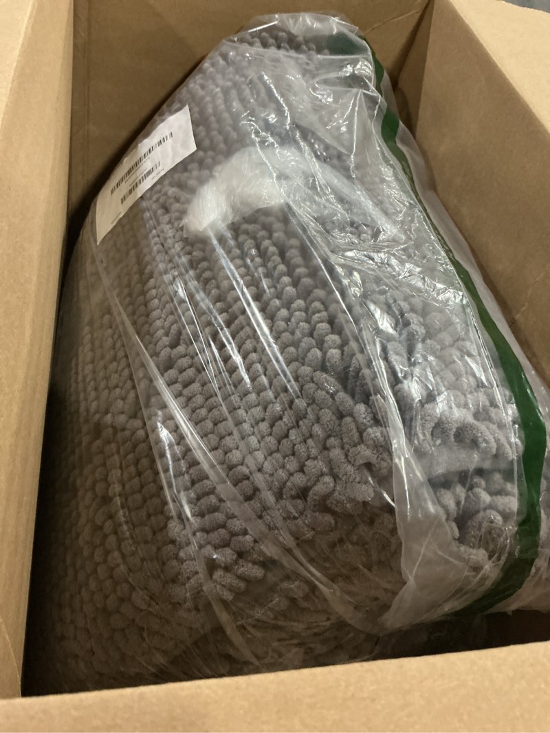 Condition photo showing As Is for muddy mat® | super absorbent door mat indoor, microfiber quick dry chenille entryway rug, non-slip front door mat, indoor mats for entryway, machine washable pet rug, grey xxxl 72"x48" grey 48" x 72"
