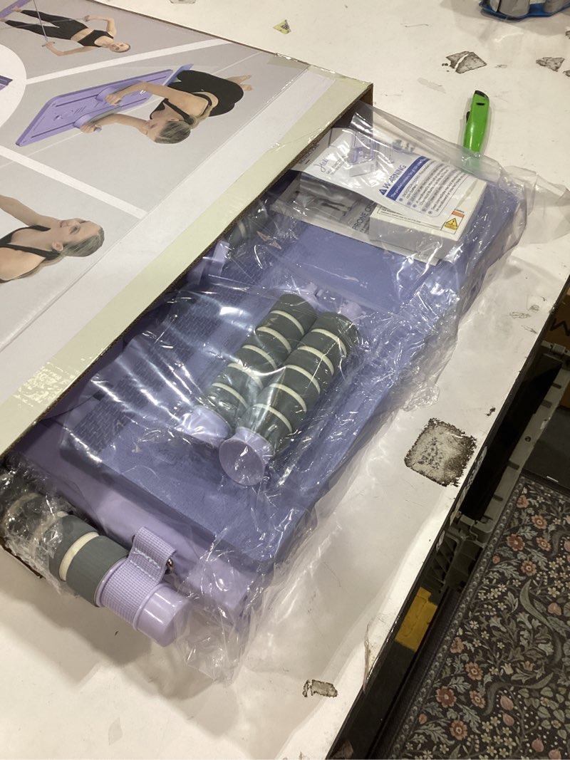 Condition photo showing Good Condition for Pilates Board - Pilates Reformer Set, Multi-Purpose Foldable Pilates Reformer Board for Home,11 in 1 Pilates Equipment Purple