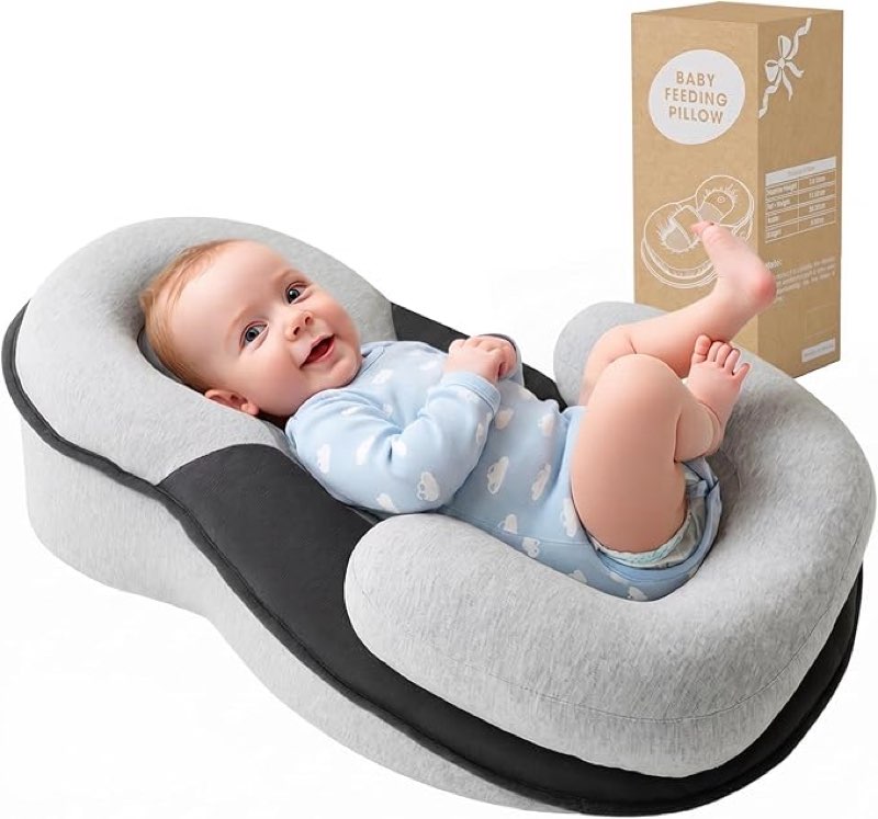 tummy time pillow baby lounger pillow reduce spit-up anti overflow design for baby comfort and feeding support
