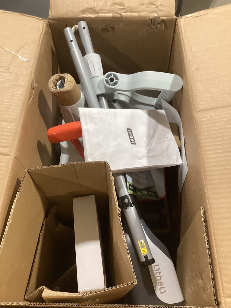 Condition photo showing As Is for Litheli 40V (2×20V) Cordless Snow Shovel with Directional Plate & Adjustable Handle, 14-Inch Brushle