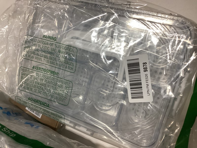 Condition photo showing Good Condition for Snackle Box Container with Ice Pack,8 Compartments Portable Serving Tray Snack Box with Ice Tray and Lid,Snack Box Keep Food Cold & Fresh Ice Chilled Platter (1 pcs 8 compartments with ice cube tray)