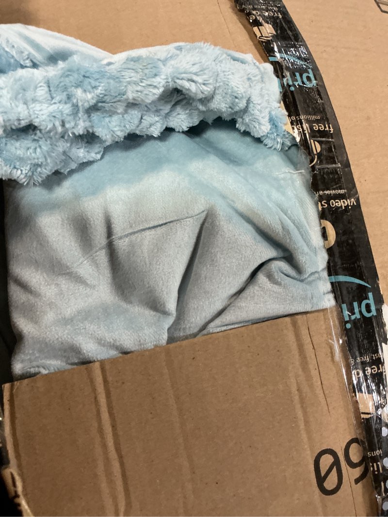 Condition photo showing Good Condition for bedelite fluffy queen comforter set - dusty blue fleece soft comforter for queen size bed, luxury warm bedding set for winter, fuzzy bed set 3 pieces (1 comforter, 2 pillowcases) dusty blue queen(88"x88")