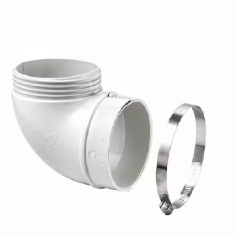 Lambro 4-in Plastic Round Vertical 90 degree Duct elbow