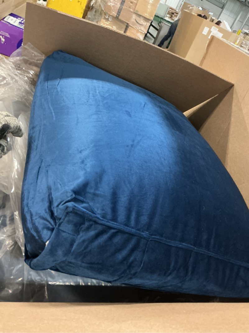Condition photo showing Good Condition for back support pillow for couch – bed rest back pillow with removable cover, comfortable back pillows for sitting in bed or sofa for living room, bedroom, and home decor blue