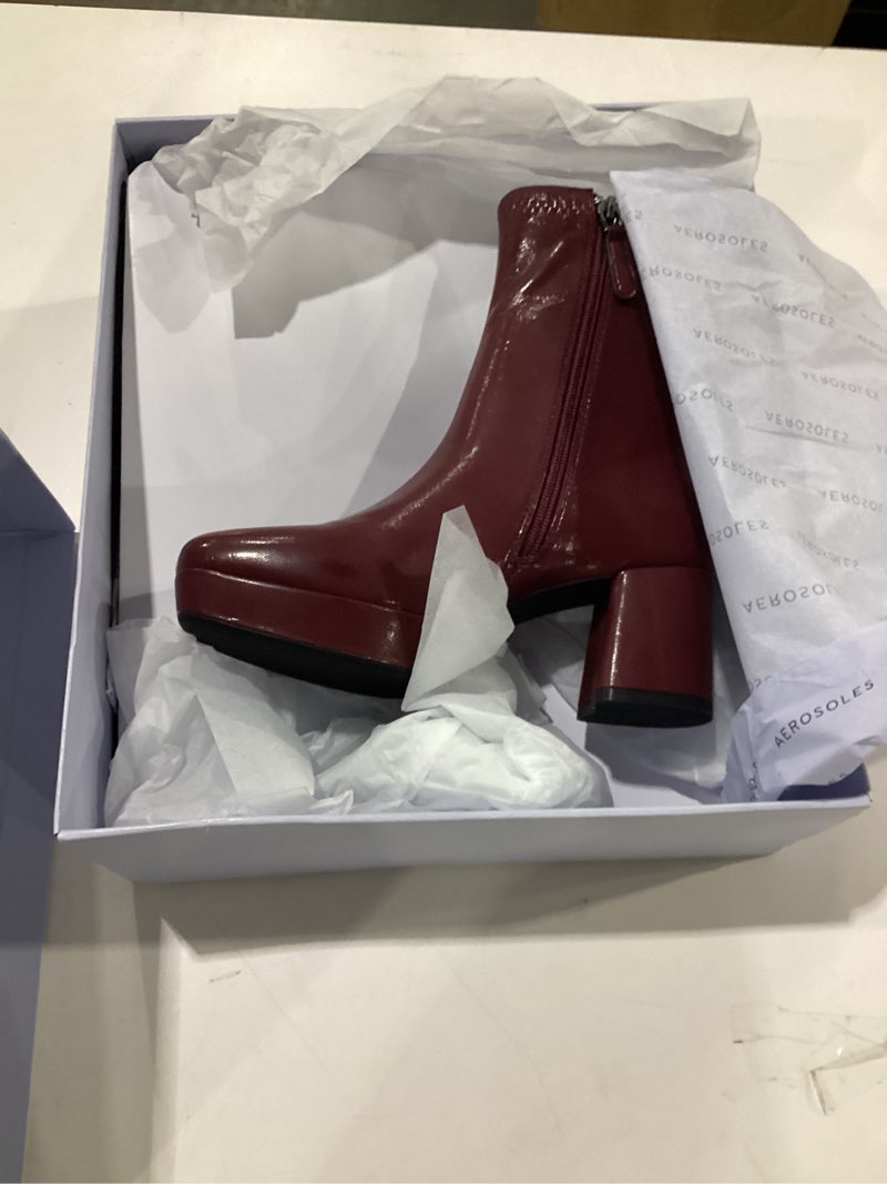 Aerosoles Women's Sussex Mid Calf Boot, Pomegranate PU Leather, 5.5