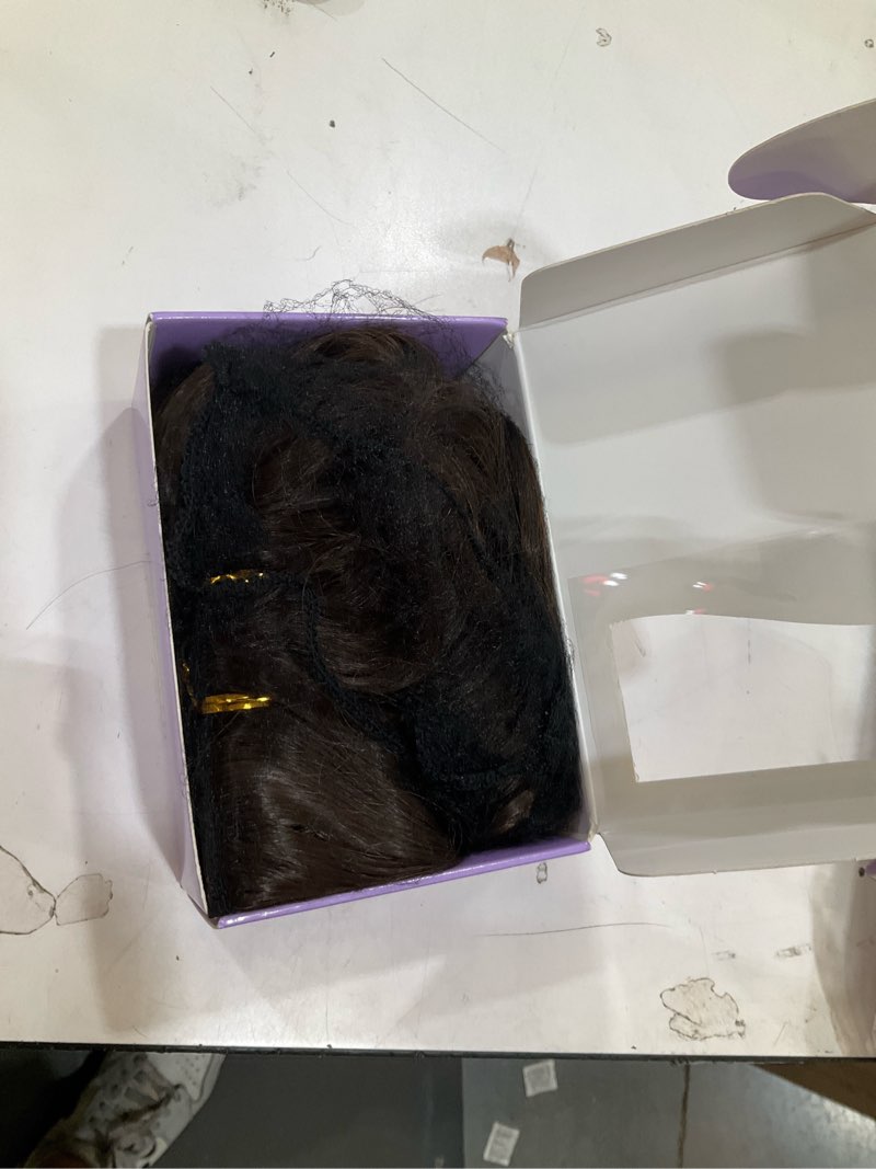 Condition photo showing Good Condition for kookastyle clip in synthetic hair extensions long wavy 4pcs thick hairpieces dark chocolate brown fiber double weft natural hair extensions 20 inch for women 20 inch dark chocolate brown