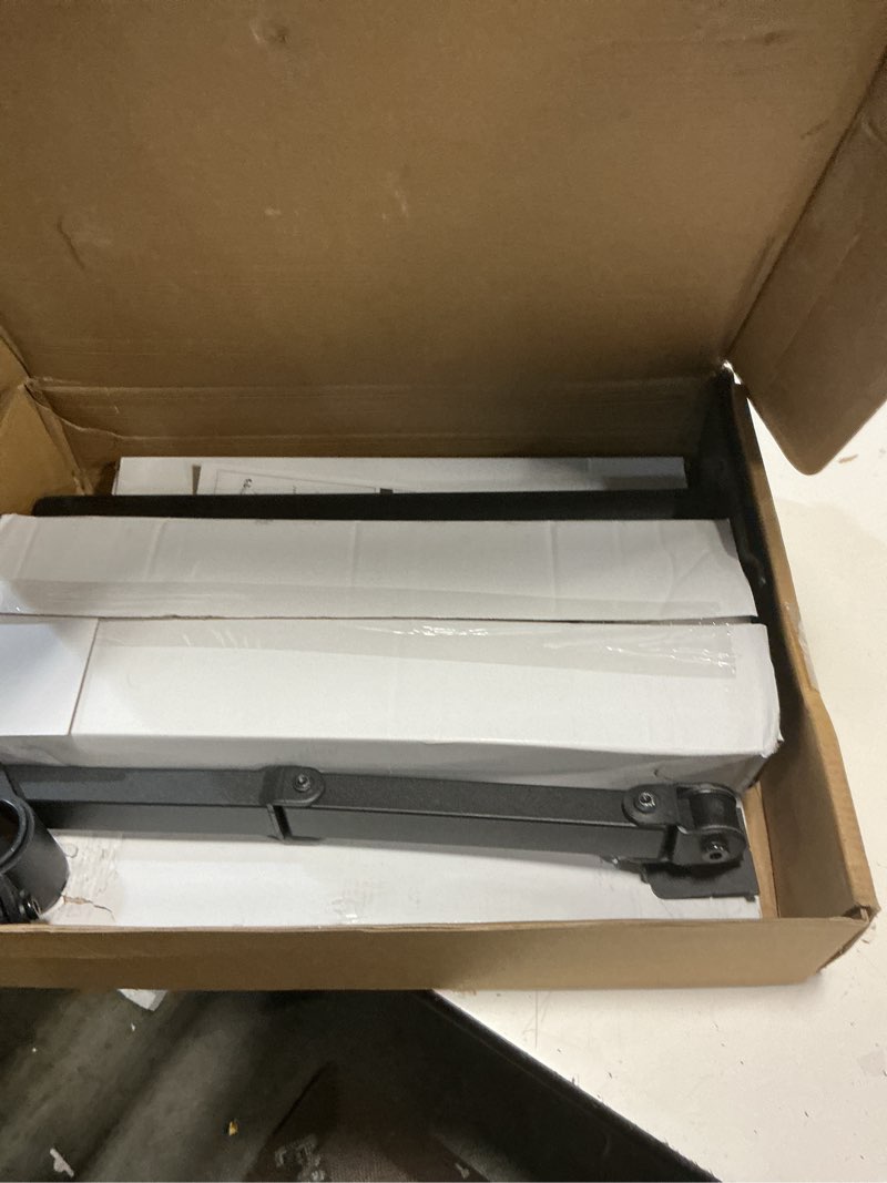 Condition photo showing Good Condition for vivo freestanding dual computer monitor and laptop combo desk stand with glass base, fits up to 32 inch monitors and 17 inch laptops, black, stand-v003fgl