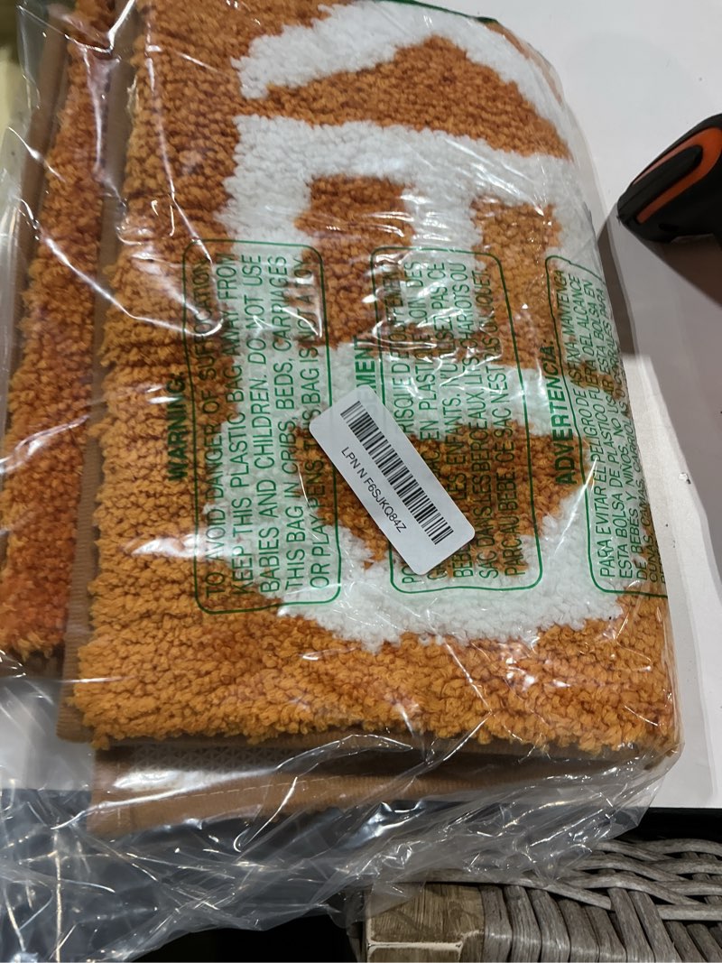 Condition photo showing Good Condition for zeeinx get naked bath mat cute bathroom rugs orange bath mat 16”x24” | non slip absorbent microfiber machine washable small bath mat for tub and shower orange bathroom decor 1'4" x 2' (rectangular) orange