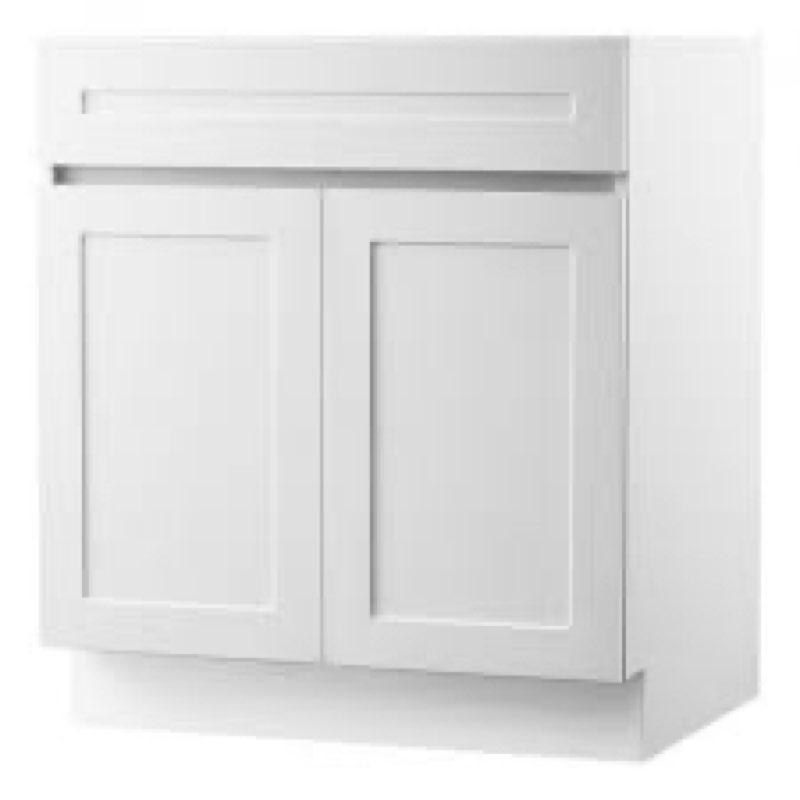 VEVOR White Shaker Base Cabinet with Drawer, 36-Inch Unassembled Drawer Base Cabinet, 36" W x 24" D 