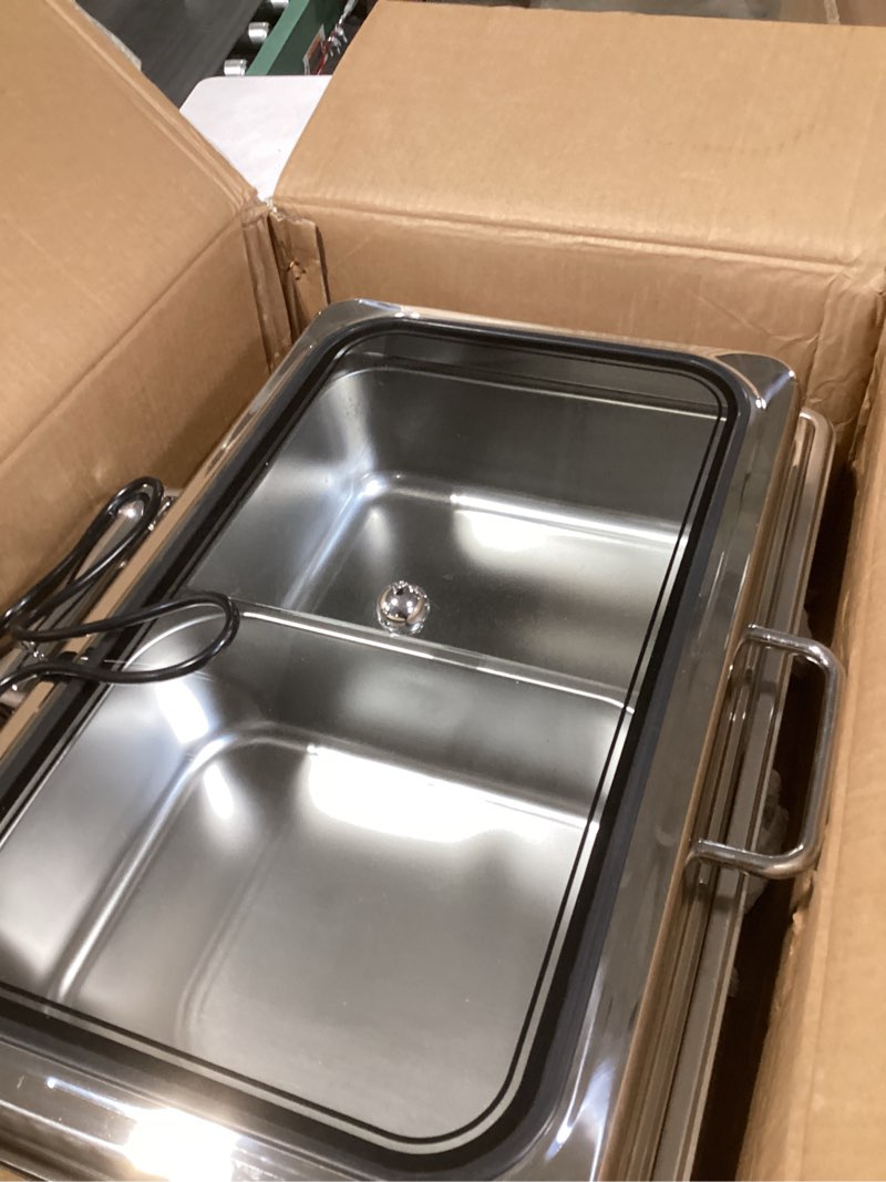 Condition photo showing New/Like New for Electric Chafing Dishes Buffet Set: Stainless Steel Chaffing Server Chafer with Temperature Control (Half Size)