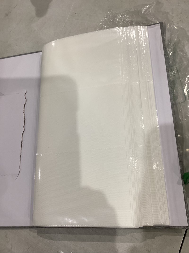 Condition photo showing As Is for similar not exact     photo album self adhesive scrapbook album for 3x5 4x6 5x7 8x10 pictures,40 pages linen cover with display window diy photo book,ideal gifts for family travel wedding baby 11.5\"x10.5\"40pages grey