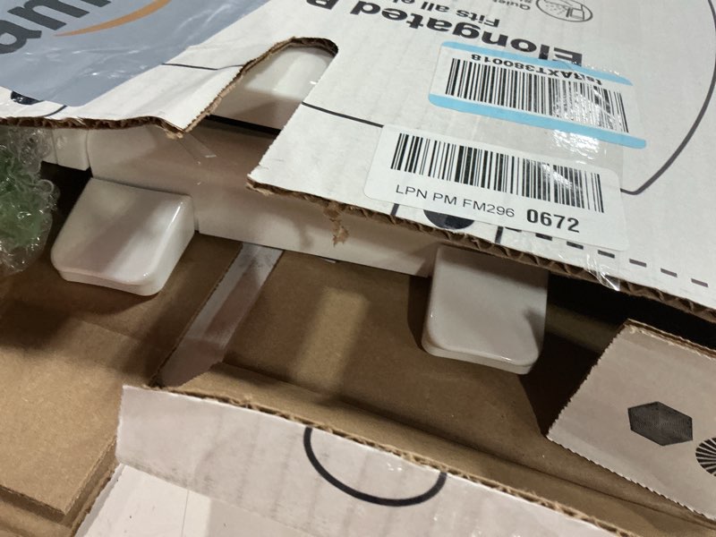 Condition photo showing As Is for KOHLER 4636-RL-0 Cachet ReadyLatch Elongated Toilet Seat Slow Close, Soft Close Toilet Seat Quiet Lid, Contoured Grip-Tight Bumpers Installation Hardware, Apartment Essentials, White White Elongated Ready Latch