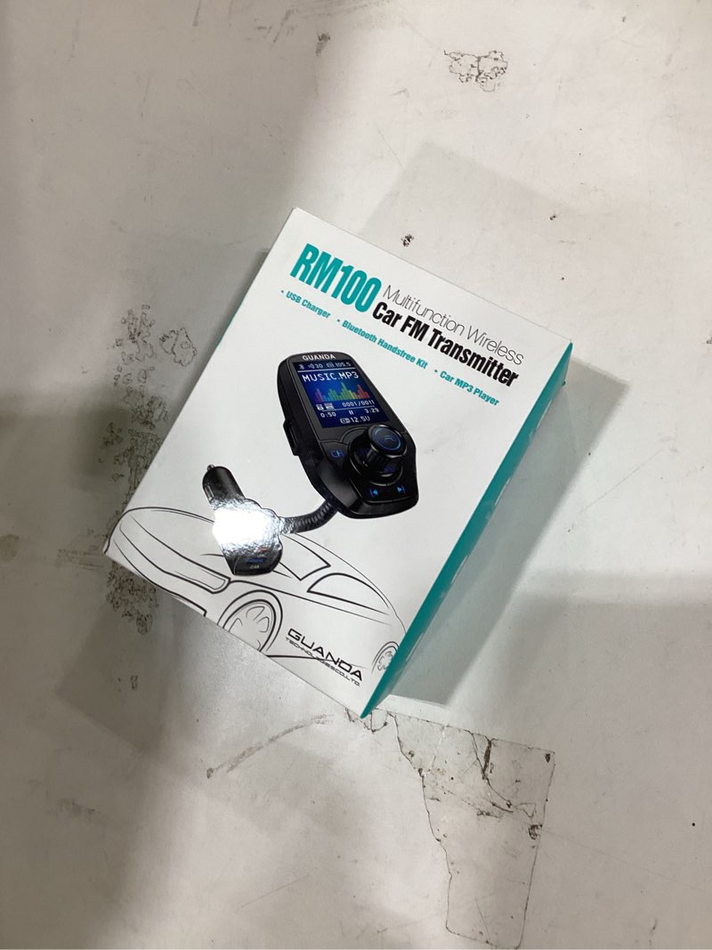 Condition photo showing New/Like New for upgraded bluetooth fm transmitter for car, wireless radio adapter kit w 1.8" color display hands-free call aux in/out sd/tf card usb fast charge 18w for all smartphones audio players - black fast charge 18w + 2.4a/5v black