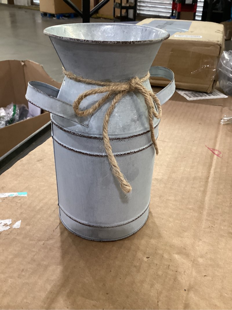 Condition photo showing Good Condition for winlyn farmhouse sunflowers centerpiece metal milk jug artificial sunflower bunches summer floral arrangements 13" tall for rustic country kitchen living room everyday table centerpiece