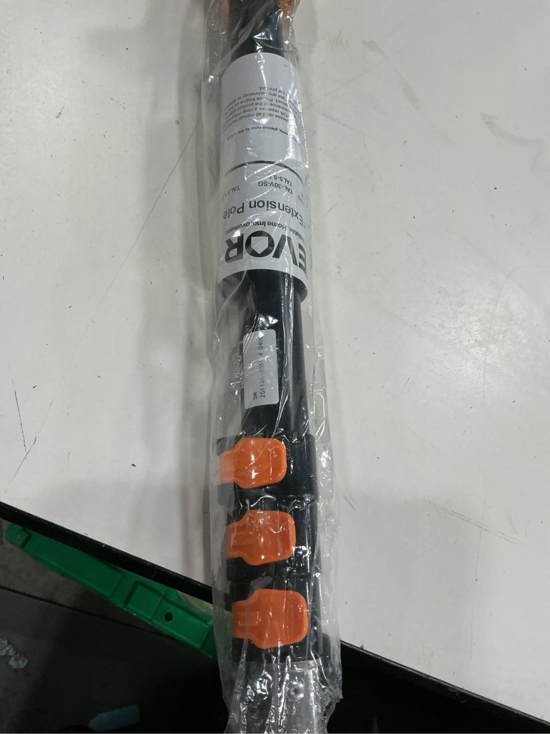 Condition photo showing New/Like New for 26ft telescopic extension pole, 5-20ft paint roller extension pole with flip-lock design, aluminum alloy threaded head for painting cleaning dusting & window washing tools 20ft orange