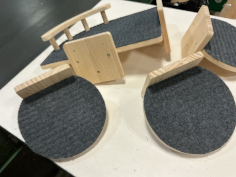 Condition photo showing Good Condition for XiaZ Cat Wall Shelves, Corner Cat Shelf with 3 Wide Perch Steps, Kitty Wall Climber Wooden Furniture up to 25lbs, Modern Floating Cats Stairs for Indoor Sleeping, Playing, Climbing