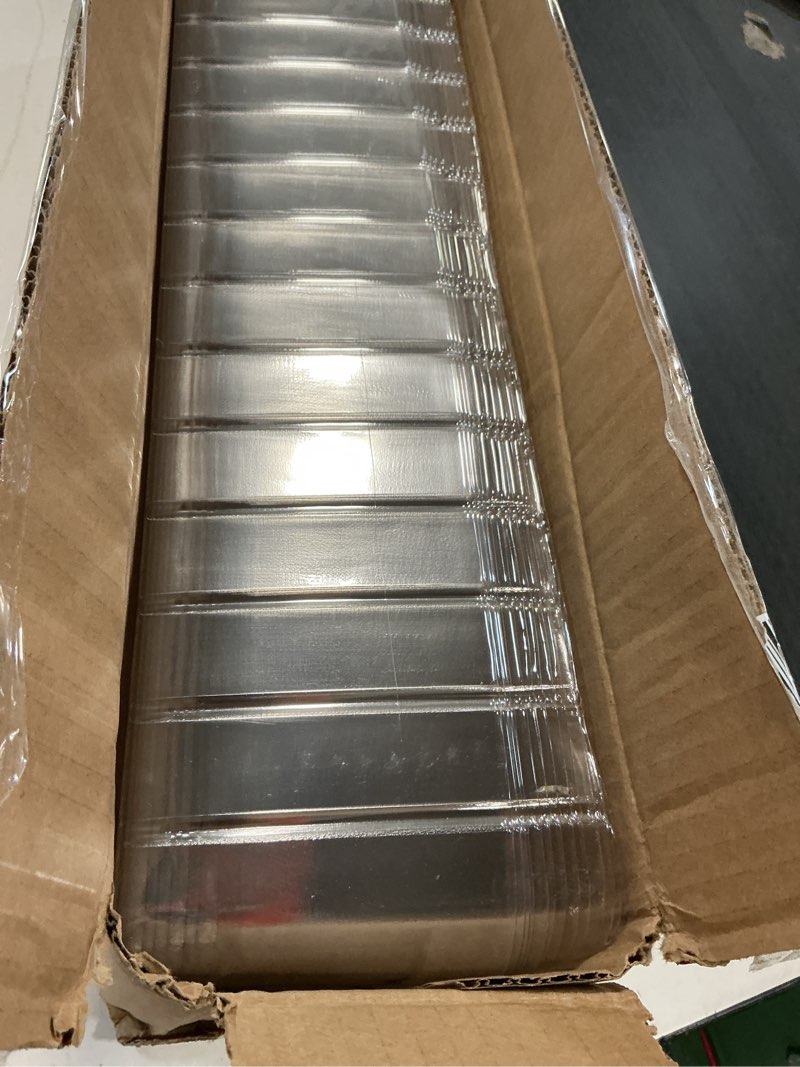Condition photo showing As Is for clear plastic liners inserts for wood boxes and planters (19.5” x 3”x 3.75”) l (sell in pack of 12) (to fit 20" planter) (l200404) rectangular 20"x4"