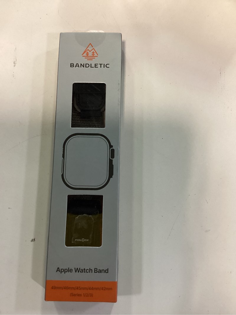 Condition photo showing New/Like New for Bandletic Compatible with Apple Watch Band Men, Wide Stretchy Nylon Sport Loop with Magnetic Fidlock V-Buckle for iWatch 49mm(Ultra 3/2/1),46mm(11/10),45mm(9/8/7),44mm(SE3/SE2/SE/6/5/4),42mm(3/2/1) Dark Gray L(7.1"-8.5") 49/46/45/44/42mm(3/2/1)