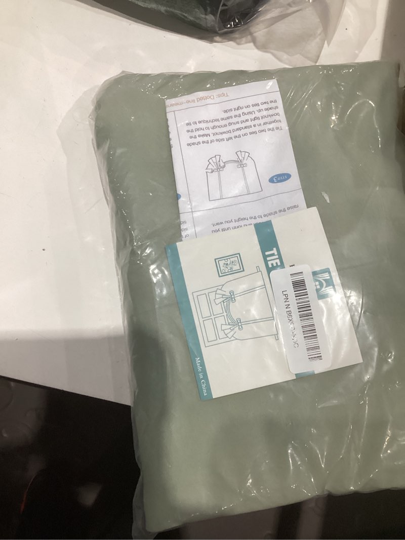 Condition photo showing Good Condition for h.versailtex blackout tie up curtain thermal insulated window shade light blocking balloon roman shade bathroom adjustable rod pocket panel for small window,42" wide by 63" long,sea grass sea grass 1