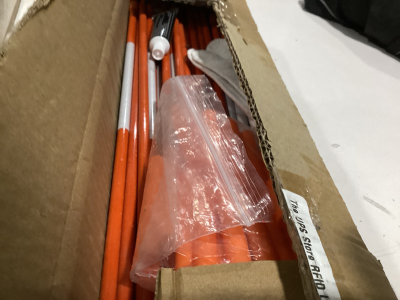 Condition photo showing New/Like New for 20Pcs Driveway Markers,4Ft Driveway Reflective Poles, Orange Fiberglass Snow Stakes with Reflective Tape for Easy Visibility at Night for Parking Lots (20, Orange) Orange 20