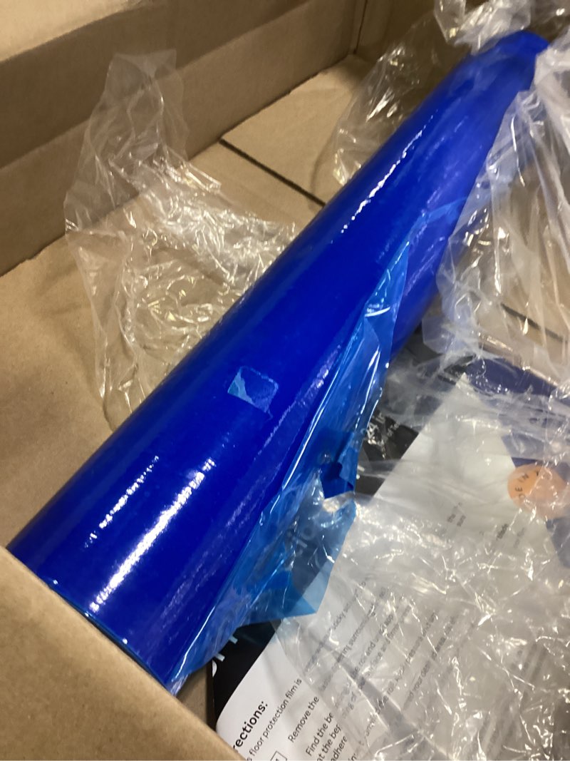 Condition photo showing As Is for Floor Protection Film, 24 inch x 200' roll, Made in USA, Blue Self Adhesive Floor Protector for Moving and Construction, Temporary Covering for Protection of Hardwood, Tile, Other Hard Surfaces