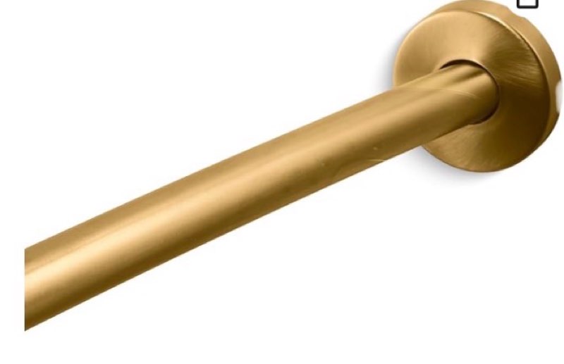 kohler k-9351-2mb expanse curved shower rod - contemporary, vibrant brushed moderne brass