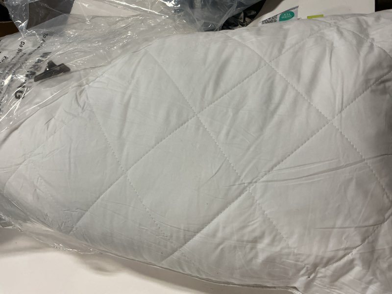 Condition photo showing As Is for three geese white goose feather down pillows king size set of 1-100% cotton, medium firm,soft support king(pack of 1) king-white